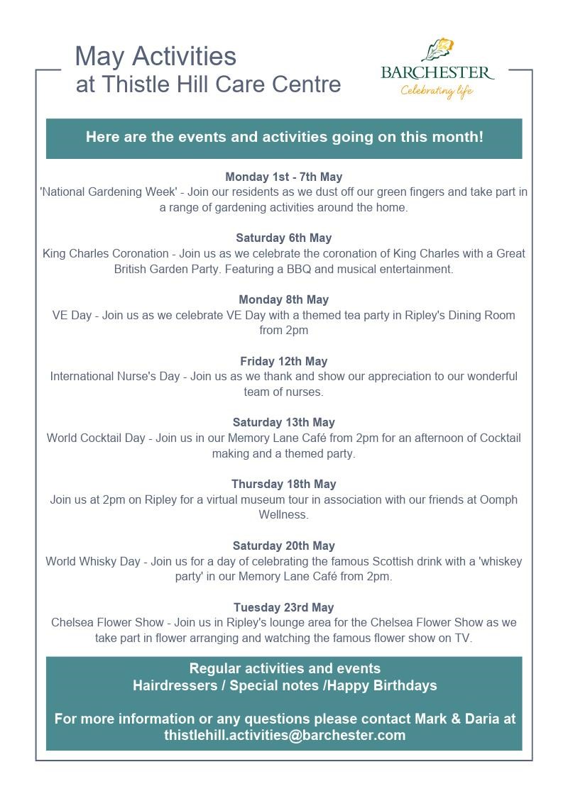 Activities Thistle Hill Care Home in Knaresborough Barchester